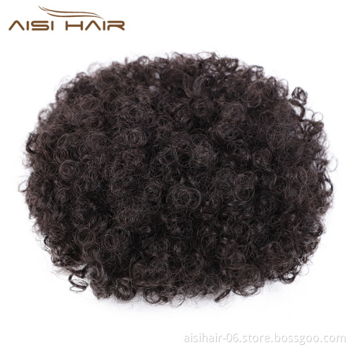 Aisi Hair Kinky Curly Puff Hair Bun Ponytail Women's Afro Short Curly Synthetic Chignon Hair Extension For Black White Women